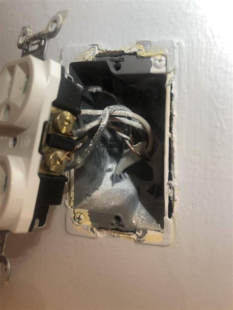 broken screw hole electrical box|outlet box screw hole broken.